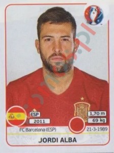 358 Jordi Alba – UEFA Euro France 2016 Panini