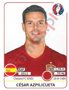 359x Сésar Azpilicueta – UEFA Euro France 2016 Panini