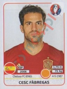 362 Cesc Fàbregas – UEFA Euro France 2016 Panini