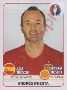 363 Andrés Iniesta – UEFA Euro France 2016 Panini