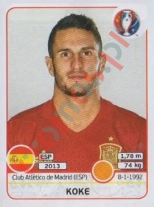 364 Koke – UEFA Euro France 2016 Panini