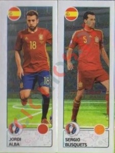 376 Jordi Alba / Sergio Busquets – UEFA Euro France 2016 Panini