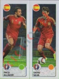 378 Paco Alcácer / David Silva – UEFA Euro France 2016 Panini