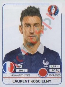21 Laurent Koscielny – UEFA Euro France 2016 Panini