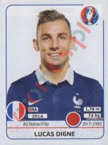 23 Lucas Digne – UEFA Euro France 2016 Panini