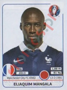25 Eliaquim Mangala – UEFA Euro France 2016 Panini