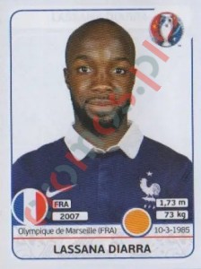 26 Lassana Diarra – UEFA Euro France 2016 Panini