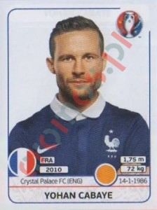 29 Yohan Cabaye – UEFA Euro France 2016 Panini