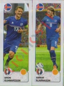 607 Aron Gunnarsson / Birkir Bjarnason – UEFA Euro France 2016 Panini