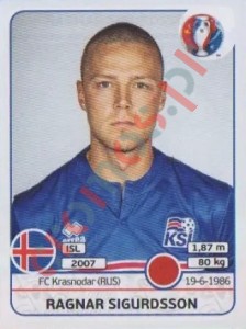 612 Ragnar Sigurdsson – UEFA Euro France 2016 Panini