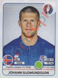 624 Johann Gudmundsson – UEFA Euro France 2016 Panini