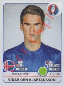 625 Vidar Orn Kjartansson – UEFA Euro France 2016 Panini