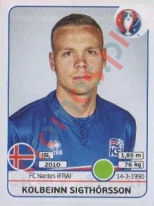 627 Kolbeinn Sigthórsson – UEFA Euro France 2016 Panini