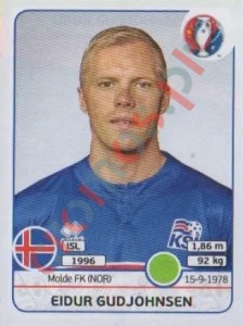 628 Eidur Gudjohnsen – UEFA Euro France 2016 Panini