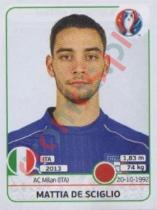 502 Mattia De Sciglio – UEFA Euro France 2016 Panini