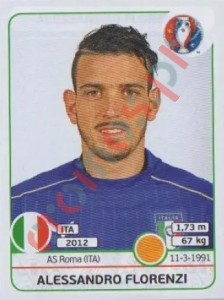 503 Alessandro Florenzi – UEFA Euro France 2016 Panini