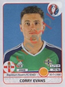 335 Corry Evans – UEFA Euro France 2016 Panini