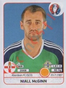 336 Niall McGinn – UEFA Euro France 2016 Panini