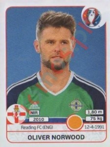 340 Oliver Norwood – UEFA Euro France 2016 Panini