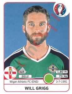 342x Will Grigg – UEFA Euro France 2016 Panini