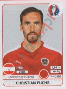631 Christian Fuchs – UEFA Euro France 2016 Panini