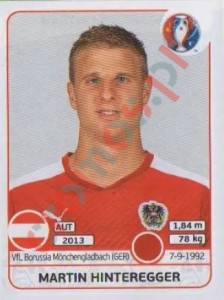 634 Martin Hinteregger – UEFA Euro France 2016 Panini