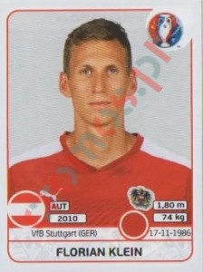 636 Florian Klein – UEFA Euro France 2016 Panini