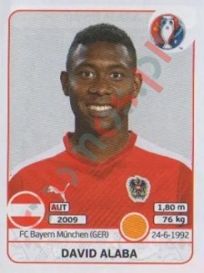 638 David Alaba – UEFA Euro France 2016 Panini