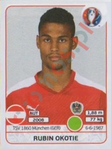 646 Rubin Okotie – UEFA Euro France 2016 Panini