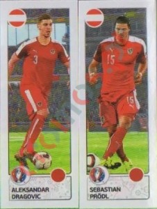 651 Aleksandar Dragovic / Sebastian Prödl – UEFA Euro France 2016 Panini