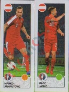 654 Marko Arnautovic / Marc Janko – UEFA Euro France 2016 Panini