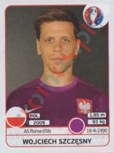 294 Wojciech Szczęsny – UEFA Euro France 2016 Panini