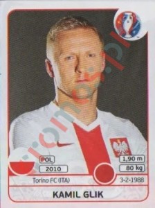295 Kamil Glik – UEFA Euro France 2016 Panini