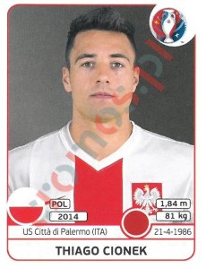 298x Thiago Cionek – UEFA Euro France 2016 Panini