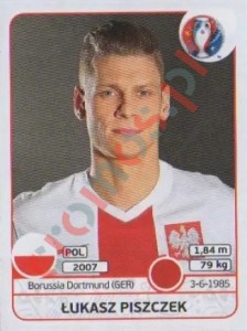 301 Łukasz Piszczek – UEFA Euro France 2016 Panini