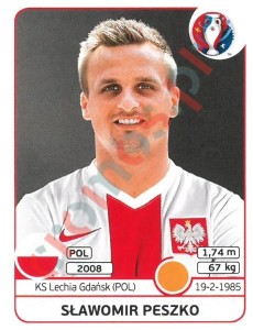 303x Sławomir Peszko – UEFA Euro France 2016 Panini