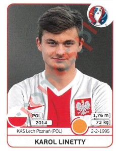307x Karol Linetty – UEFA Euro France 2016 Panini