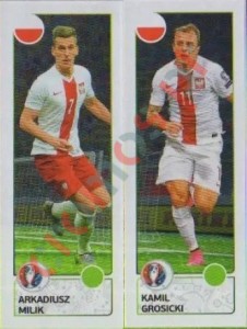 318 Arkadiusz Milik / Kamil Grosicki – UEFA Euro France 2016 Panini