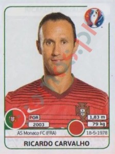 579 Ricardo Carvalho – UEFA Euro France 2016 Panini