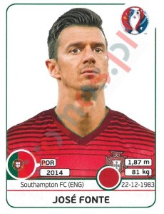 582x José Fonte – UEFA Euro France 2016 Panini