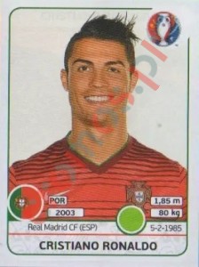 596 Cristiano Ronaldo – UEFA Euro France 2016 Panini