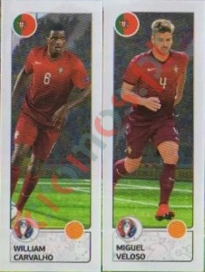 601 William Carvalho / Miguel Veloso – UEFA Euro France 2016 Panini