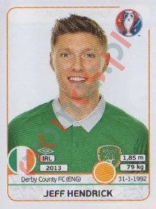 526 Jeff Hendrick – UEFA Euro France 2016 Panini