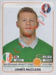 528 James McClean – UEFA Euro France 2016 Panini