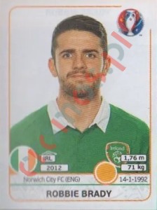 529 Robbie Brady – UEFA Euro France 2016 Panini