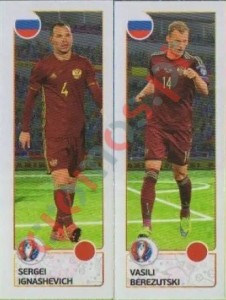 157 Sergei Ignashevich / Vasili Berezutski – UEFA Euro France 2016 Panini