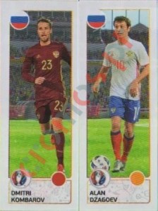 158 Dmitri Kombarov / Alan Dzagoev – UEFA Euro France 2016 Panini