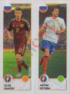 160 Oleg Shatov / Artem Dzyuba – UEFA Euro France 2016 Panini