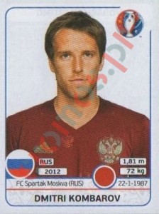 168 Dmitri Kombarov – UEFA Euro France 2016 Panini
