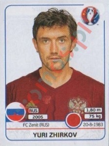 169 Yuri Zhirkov – UEFA Euro France 2016 Panini